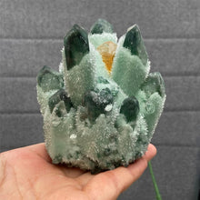 Load image into Gallery viewer, Green Ghost Crystal Cluster,Quartz Crystal Cluster,Crystal Point,VUG,Mineral Specimen,Crystal Heal,Energy Crystal,crystal chakra
