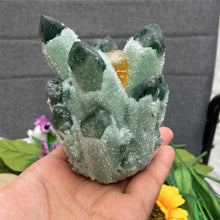 Load image into Gallery viewer, Green Ghost Crystal Cluster,Quartz Crystal Cluster,Crystal Point,VUG,Mineral Specimen,Crystal Heal,Energy Crystal,crystal chakra
