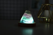 Load image into Gallery viewer, Natural fluorite Lamp. Rainbow Fluorite Lamp Decor.Quartz Crystal Night Light.crystal gravel lamp.Healing Crystal.Gemstone Lamp.
