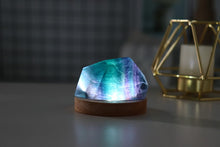 Load image into Gallery viewer, Natural fluorite Lamp. Rainbow Fluorite Lamp Decor.Quartz Crystal Night Light.crystal gravel lamp.Healing Crystal.Gemstone Lamp.
