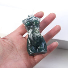 Load image into Gallery viewer, Natural Moss Agate Goddess,Quartz ,Crystal Energy,Crystal Sculpture,Quartz Palm Stone,Crystal Gifts- gift-birthday gift
