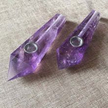 Load image into Gallery viewer, Natural Amthyst Pipes Crystal Pipe-Quartz Pipe-Crystal Pipe-Crystal Gift-Birthday Gift
