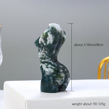 Load image into Gallery viewer, Natural Moss Agate Goddess,Quartz ,Crystal Energy,Crystal Sculpture,Quartz Palm Stone,Crystal Gifts- gift-birthday gift
