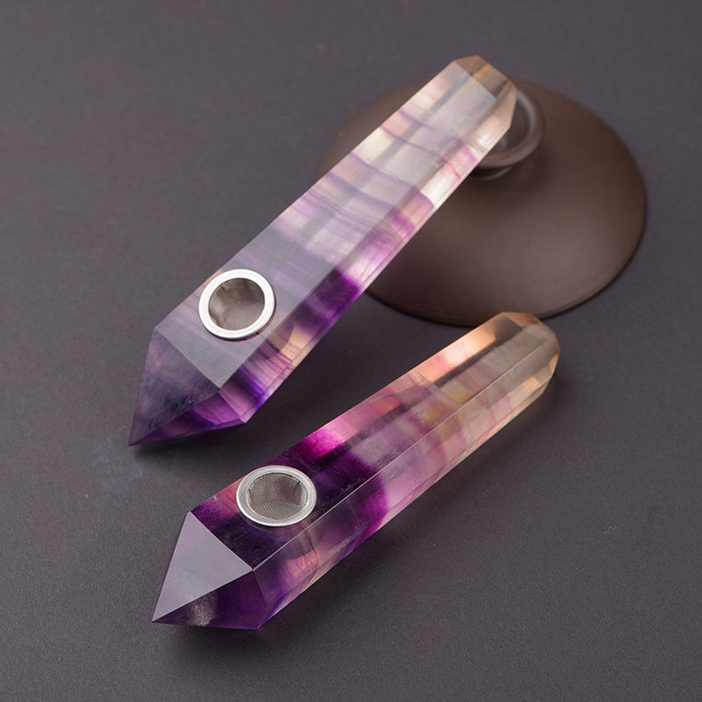 Natural Purple fluorite Pipes Crystal Pipe-Quartz Pipe-Crystal Pipe-Crystal Gift-Birthday Gift