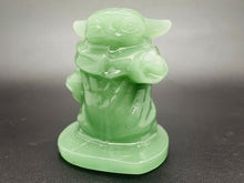 Load image into Gallery viewer, Natural Hand-carved Aventurine yoda，crystal carved，Crystal gift，Quartz crystal，crystal skull，crystal character，crystal healing
