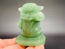 Load image into Gallery viewer, Natural Hand-carved Aventurine yoda，crystal carved，Crystal gift，Quartz crystal，crystal skull，crystal character，crystal healing
