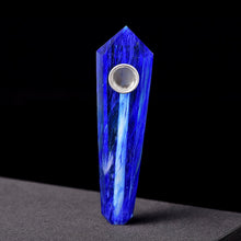 Load image into Gallery viewer, Blue Smelted Stone Pipe-Crystal Pipe-Quartz Pipe-Crystal Pipe-Crystal Gift-Birthday Gift
