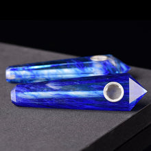 Load image into Gallery viewer, Blue Smelted Stone Pipe-Crystal Pipe-Quartz Pipe-Crystal Pipe-Crystal Gift-Birthday Gift
