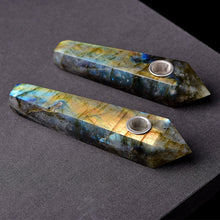 Load image into Gallery viewer, Natural Labradorite Pipe-Crystal Pipe-Quartz Pipe-Crystal Pipe-Crystal Gift-Birthday Gift
